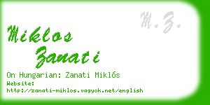 miklos zanati business card